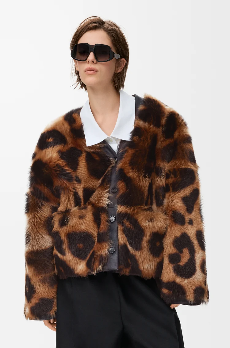 LOEWE 剪羊毛开衫 棕色