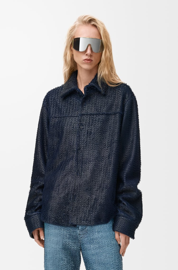 LOEWE Overshirt in nappa lambskin Dark Blue