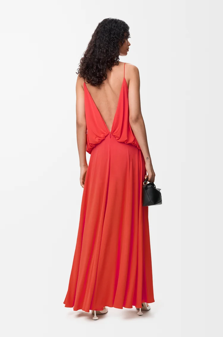 LOEWE Draped dress in viscose Orange