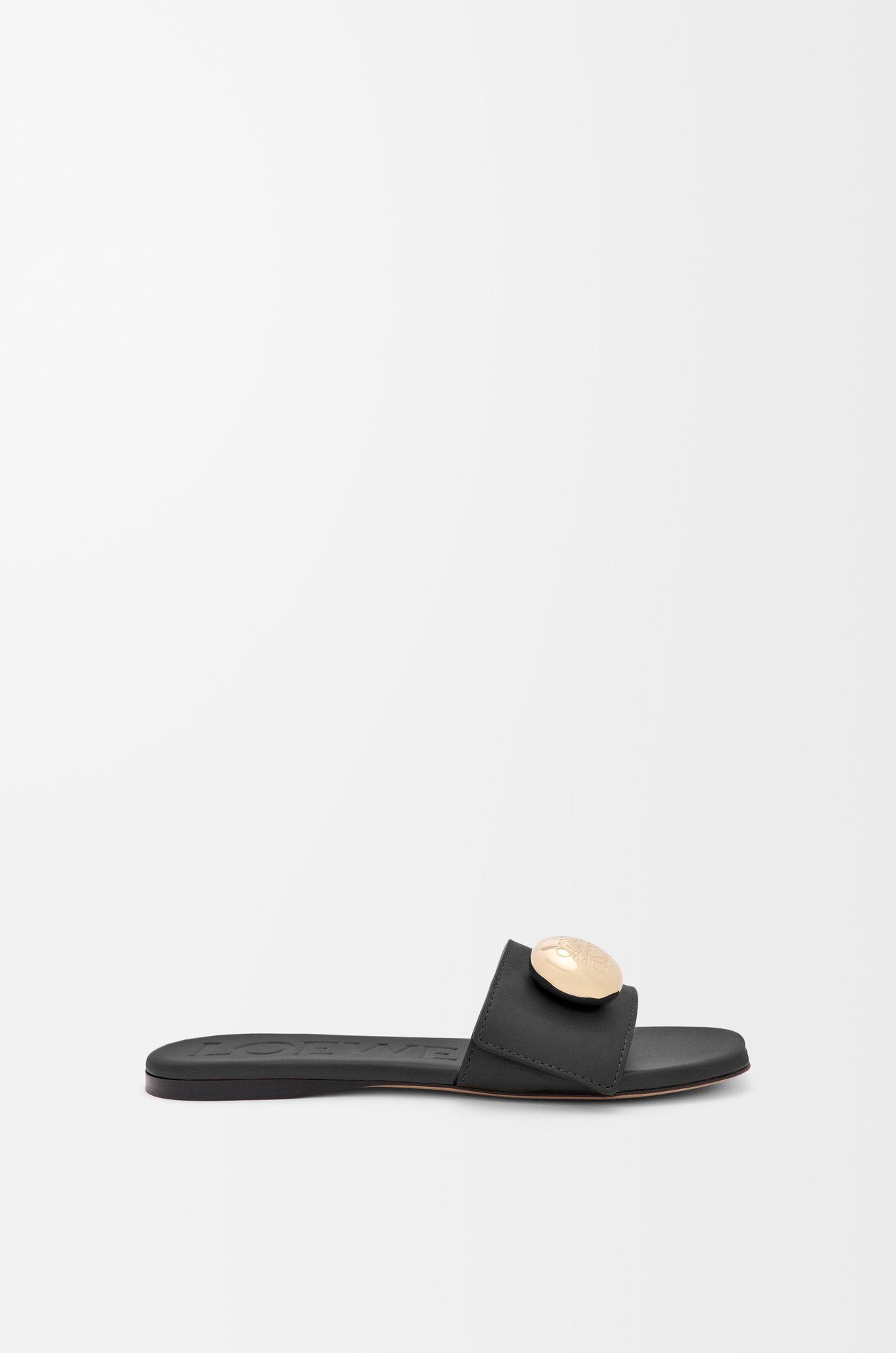 LOEWE Pebble 柔軟小牛皮涼鞋 黑色