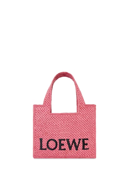 LOEWE Mini LOEWE Font Tote in raffia Sunset Pink plp_rd