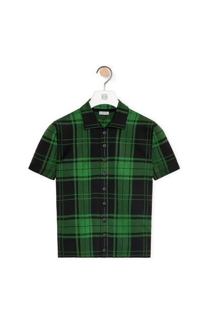 LOEWE Camisa polo en seda Verde/Negro