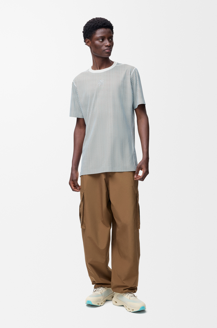 LOEWE Camiseta deportiva en tejido técnico Beige/Azul
