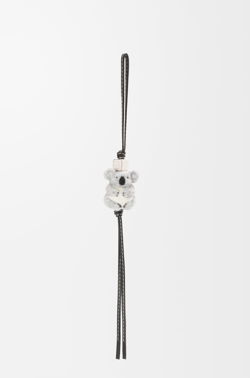 LOEWE Koala charm in felt and calfskin Light Grey/Black plp_rd