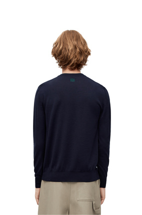 LOEWE L intarsia sweater in wool Blue/Green