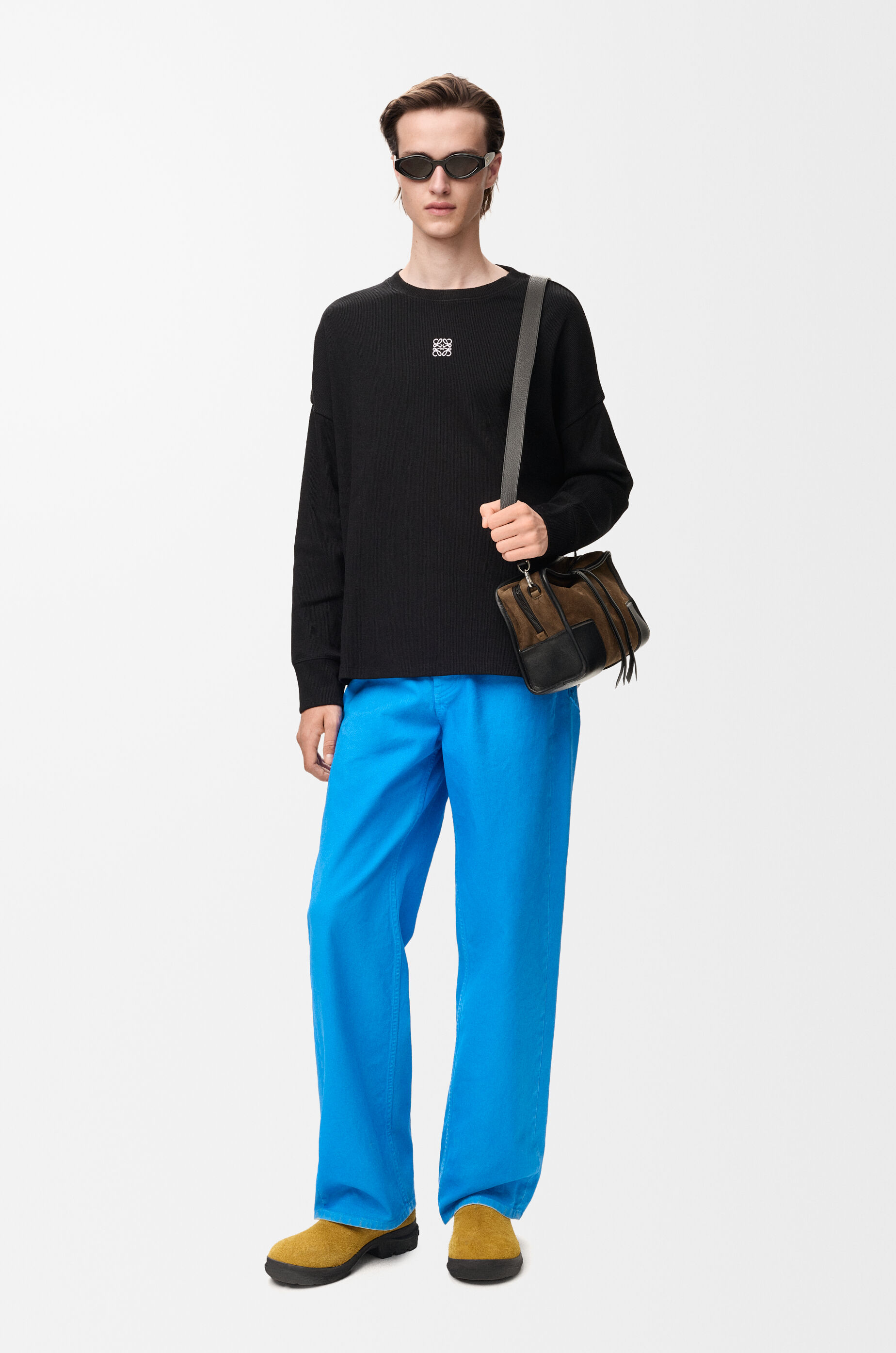 Oversized fit long sleeve T-shirt in cotton Black - LOEWE USA