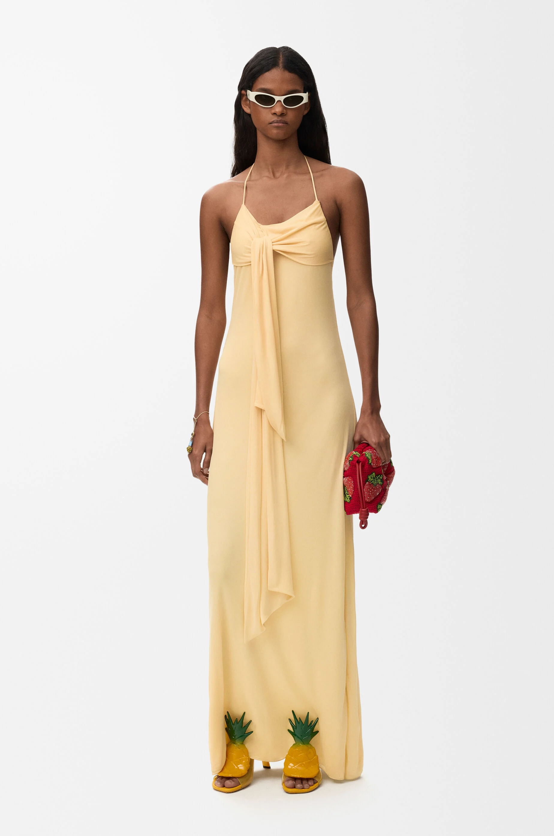 Dress in crepe viscose Yellow - LOEWE USA Official Website