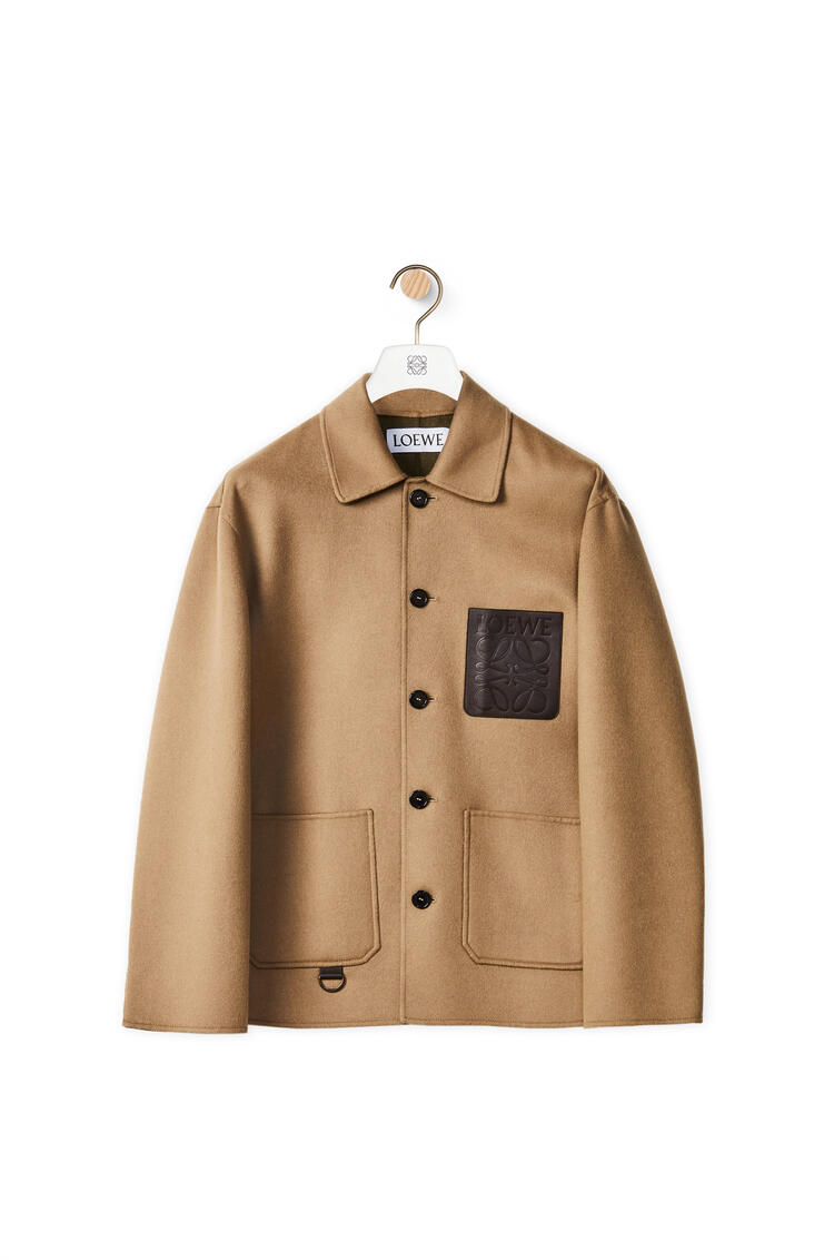 LOEWE Workwear jacket in wool and cashmere Beige/Khaki Green pdp_rd