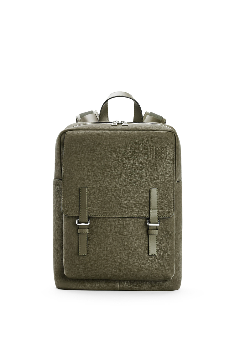 LOEWE Military backpack in soft grained calfskin Khaki Green