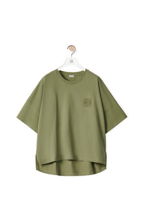 LOEWE Anagram embroidered cropped t-shirt in cotton Sage plp_rd