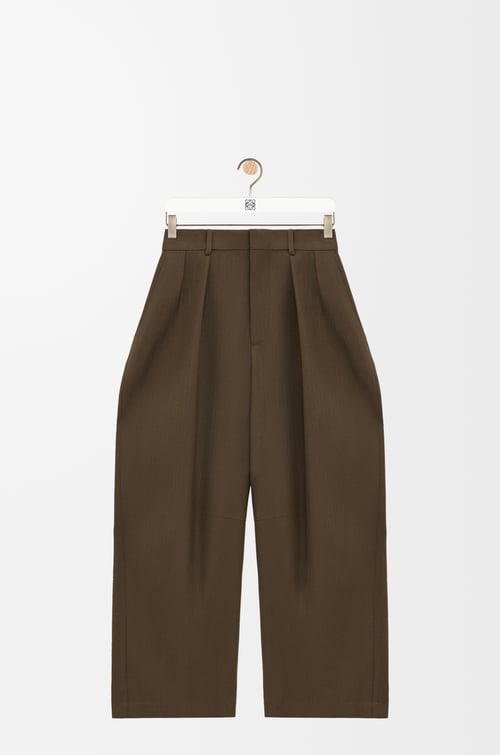 LOEWE Barrel trousers in wool Khaki Green