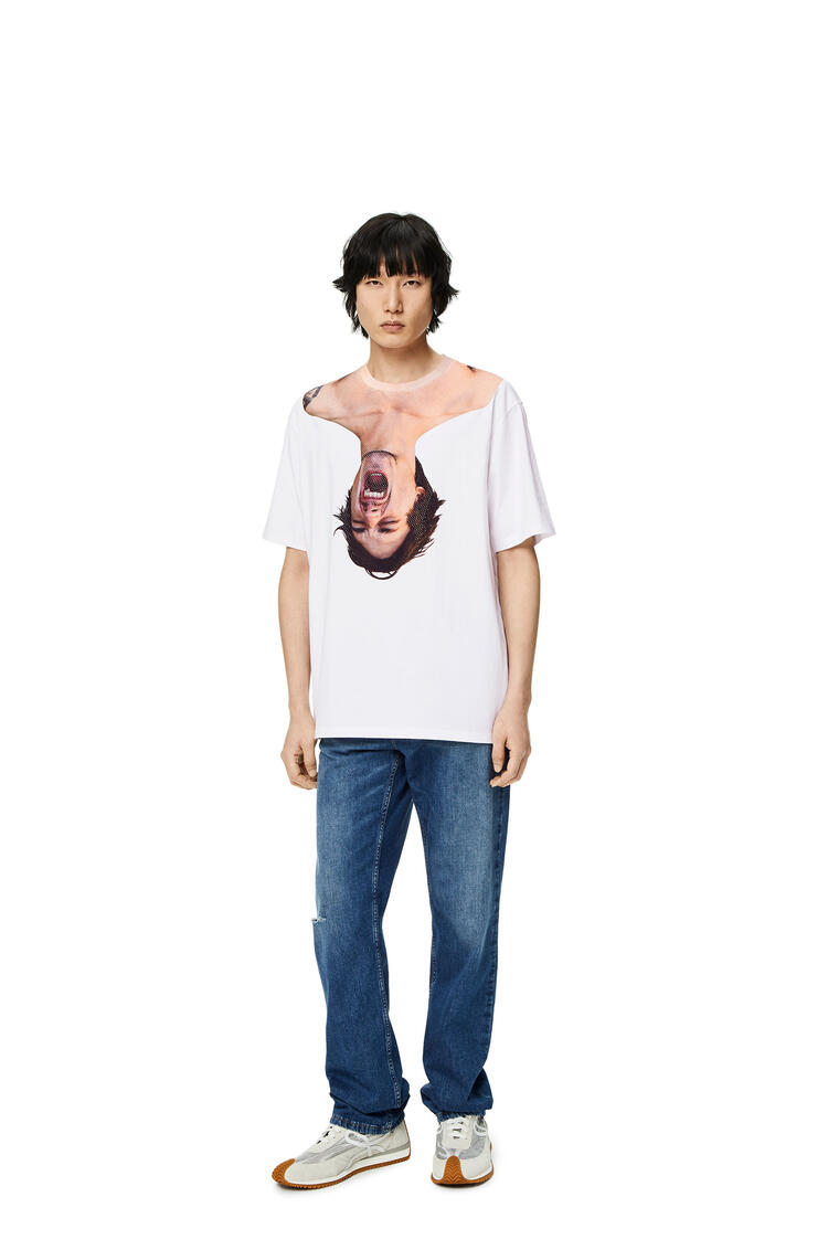 LOEWE Face print crystal T-shirt in cotton White