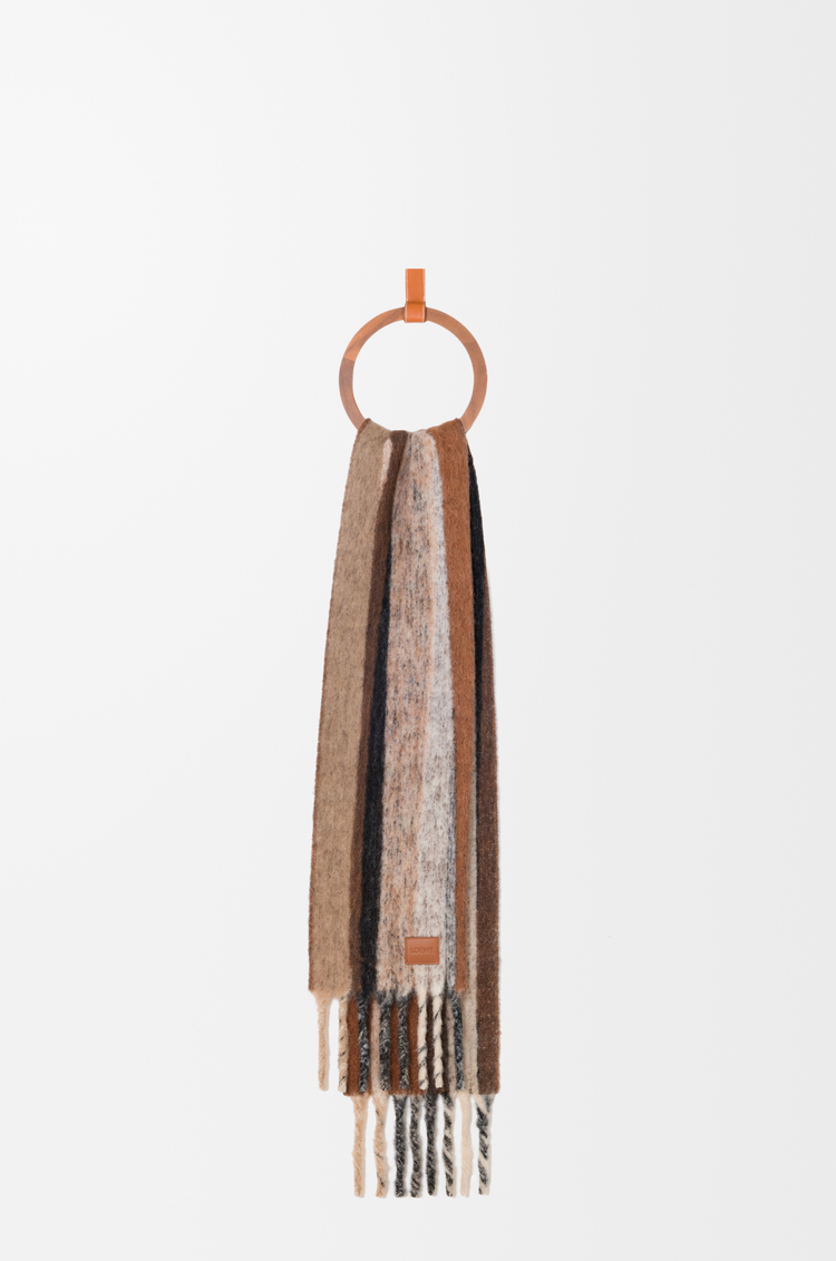 LOEWE Bufanda en mezcla de alpaca y lana Beige/Multicolor