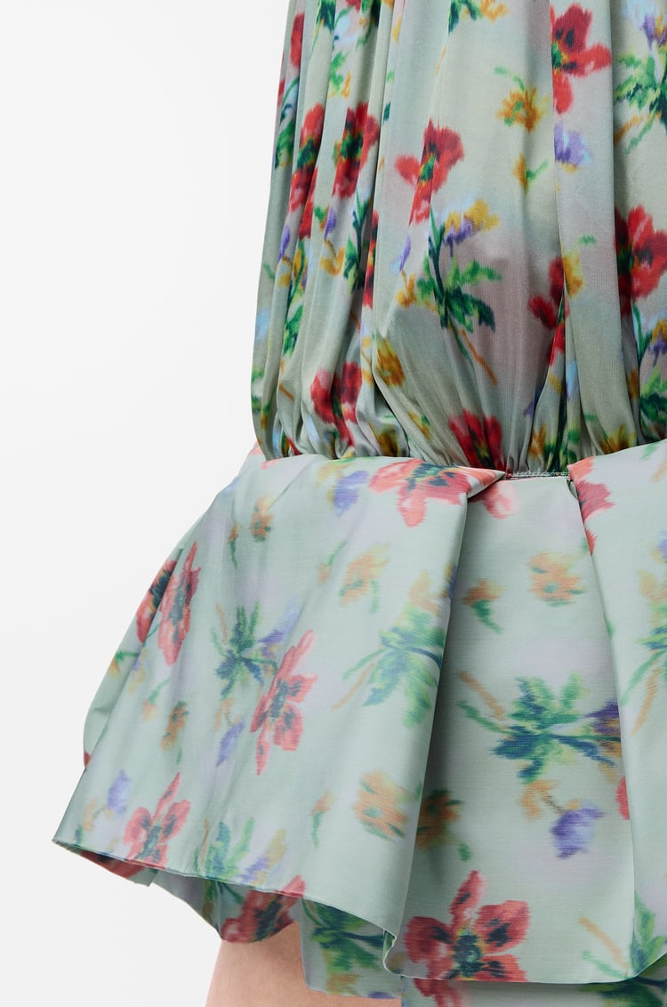 LOEWE Flamenco dress in viscose Green/Red