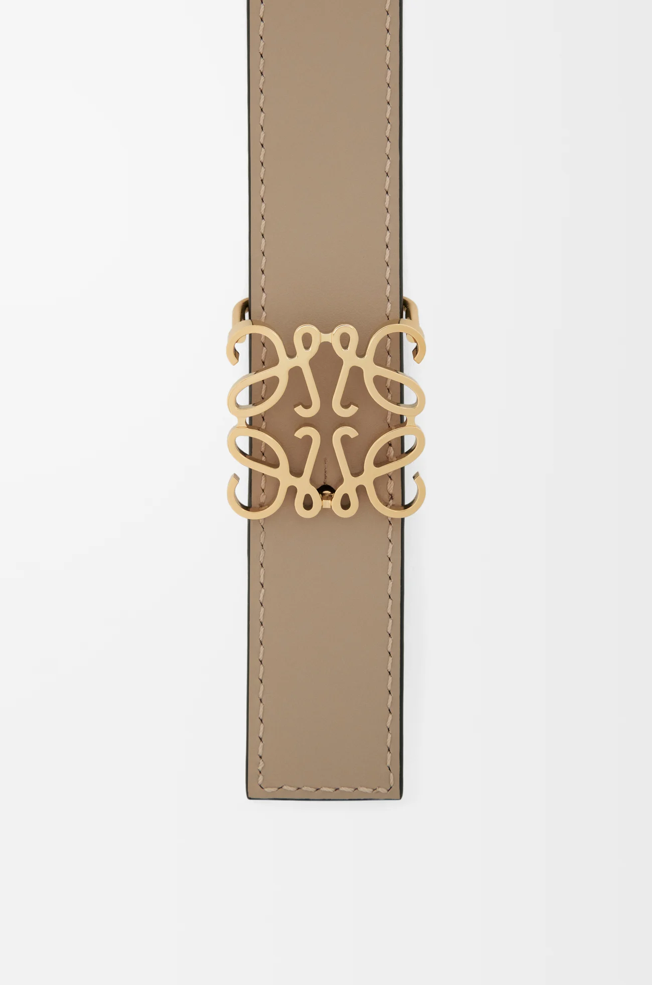 LOEWE Cinturón reversible Anagram en piel de ternera lisa Brownie Oscuro/Arcilla