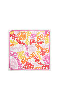 LOEWE LOEWE Anagram scarf in silk Bright Pink/Multicolor