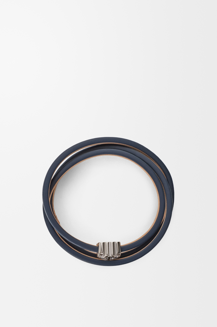 LOEWE Anagram Bombé twist bracelet in calfskin Deep Navy
