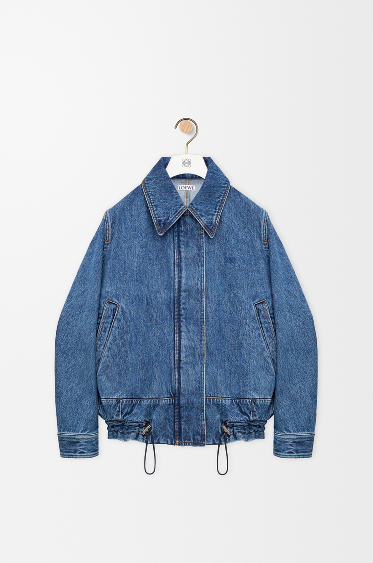 LOEWE Chaqueta con cordón de ajute en denim Azul