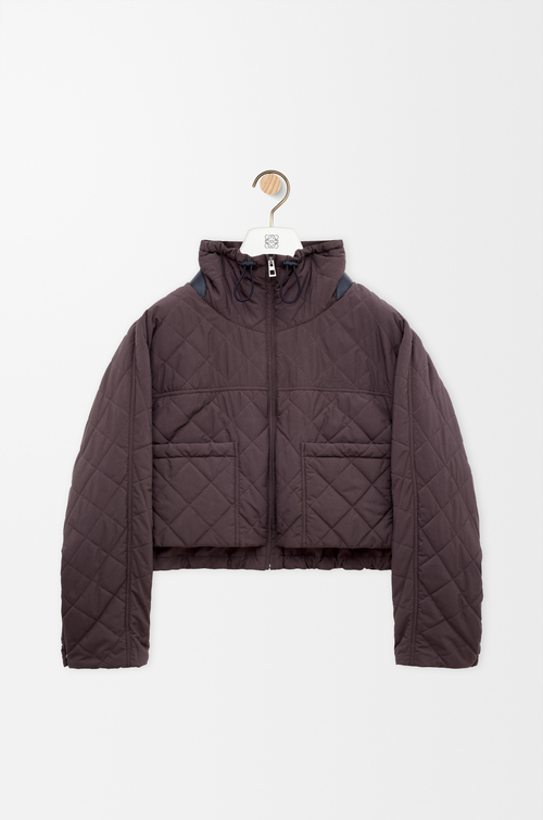 LOEWE Padded jacket in technical shell Brown