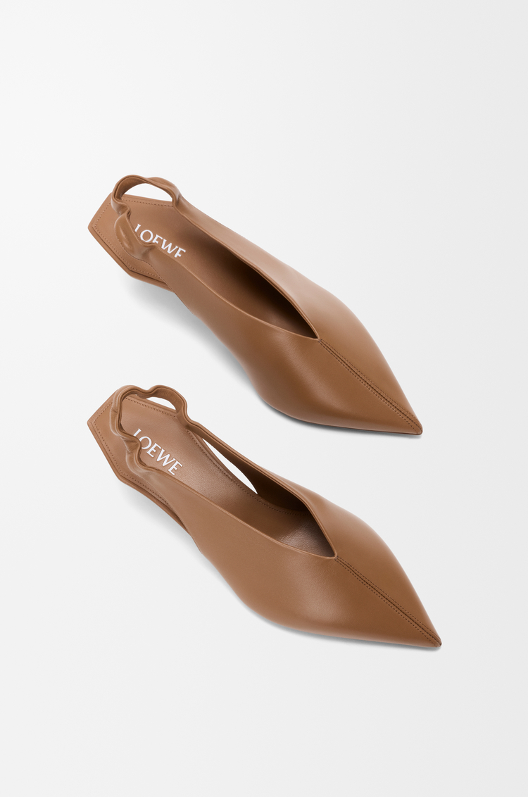 LOEWE Origami Cubic slingback in lambskin Mocha