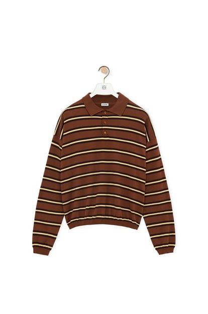 LOEWE Polo sweater in cotton Beige/Brown
