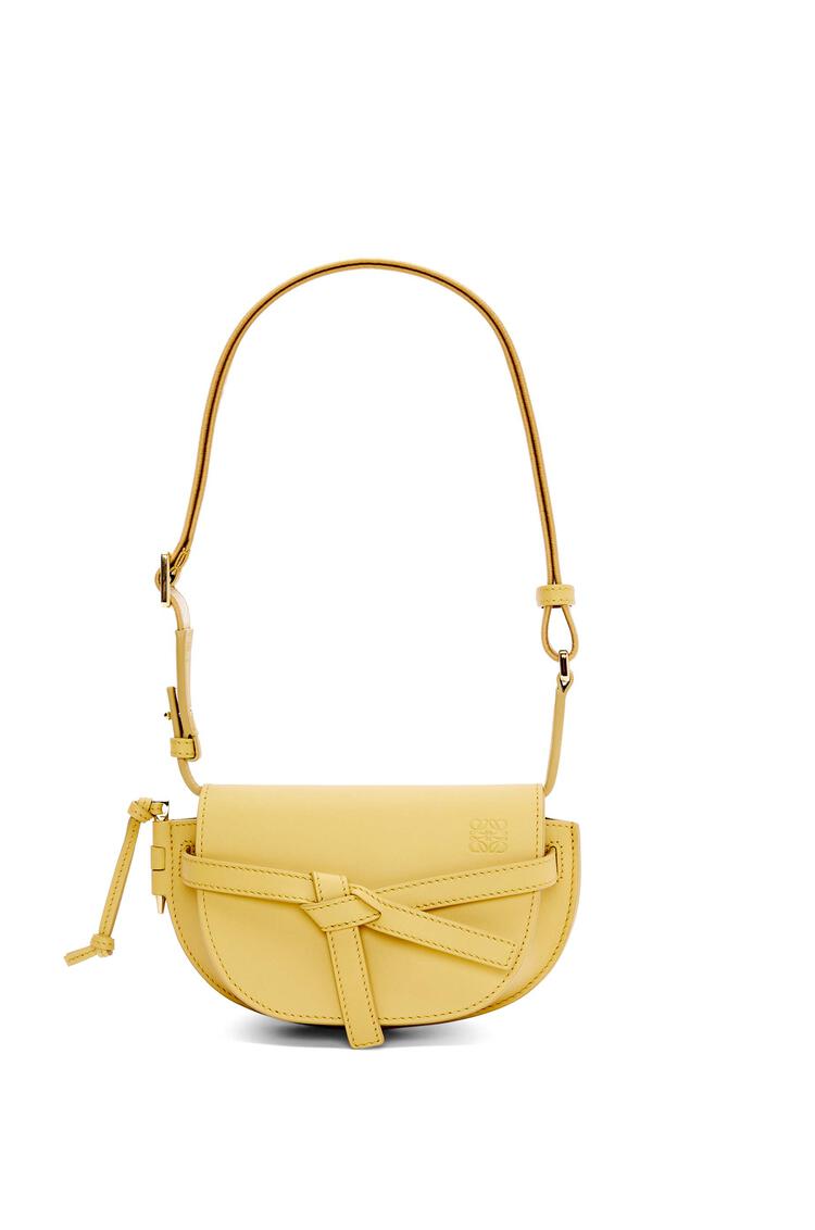 LOEWE Mini Gate Dual bag in soft calfskin and jacquard Dark Yellow