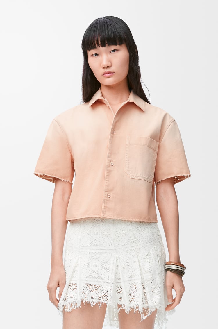 LOEWE Short sleeve shirt in cotton Light Pink