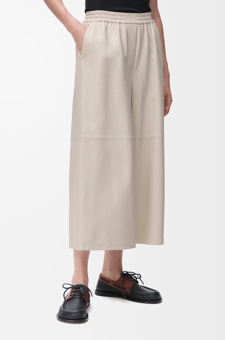 LOEWE Cropped trousers in nappa lambskin Light Beige