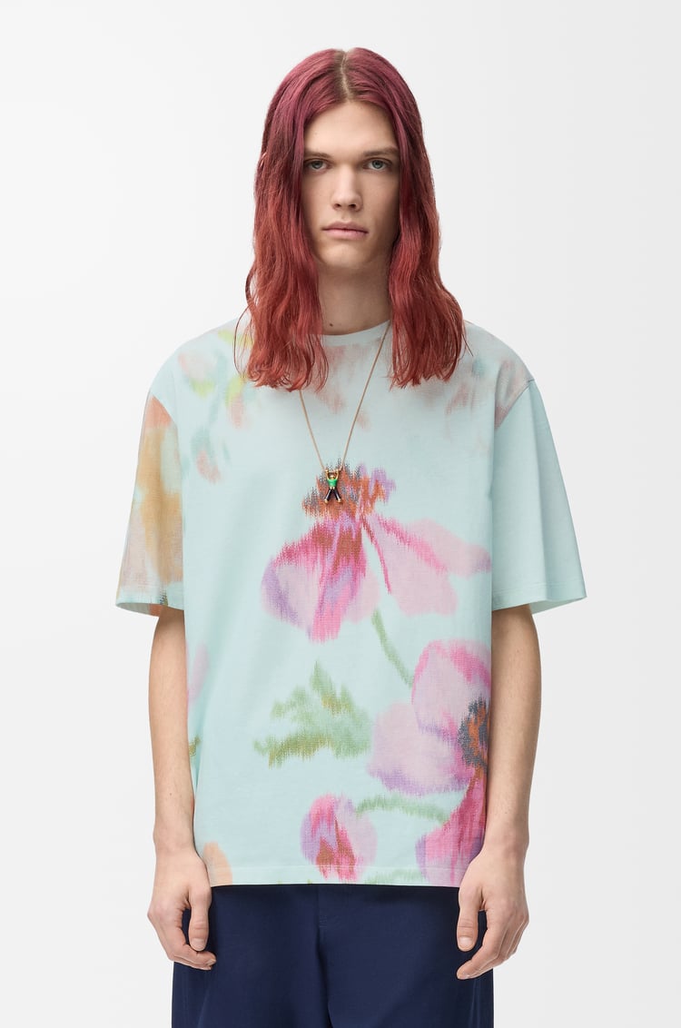 LOEWE 棉質寬鬆版型 T 恤 Light Blue/Multicolor