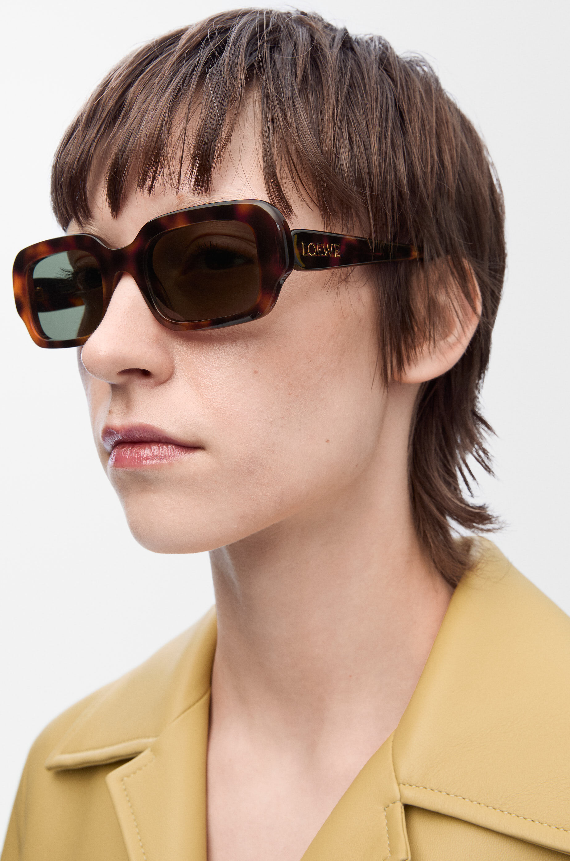 独特な 【送料無料】 スリム レクタンギュラー サングラス LOEWE - ブラウン 小物