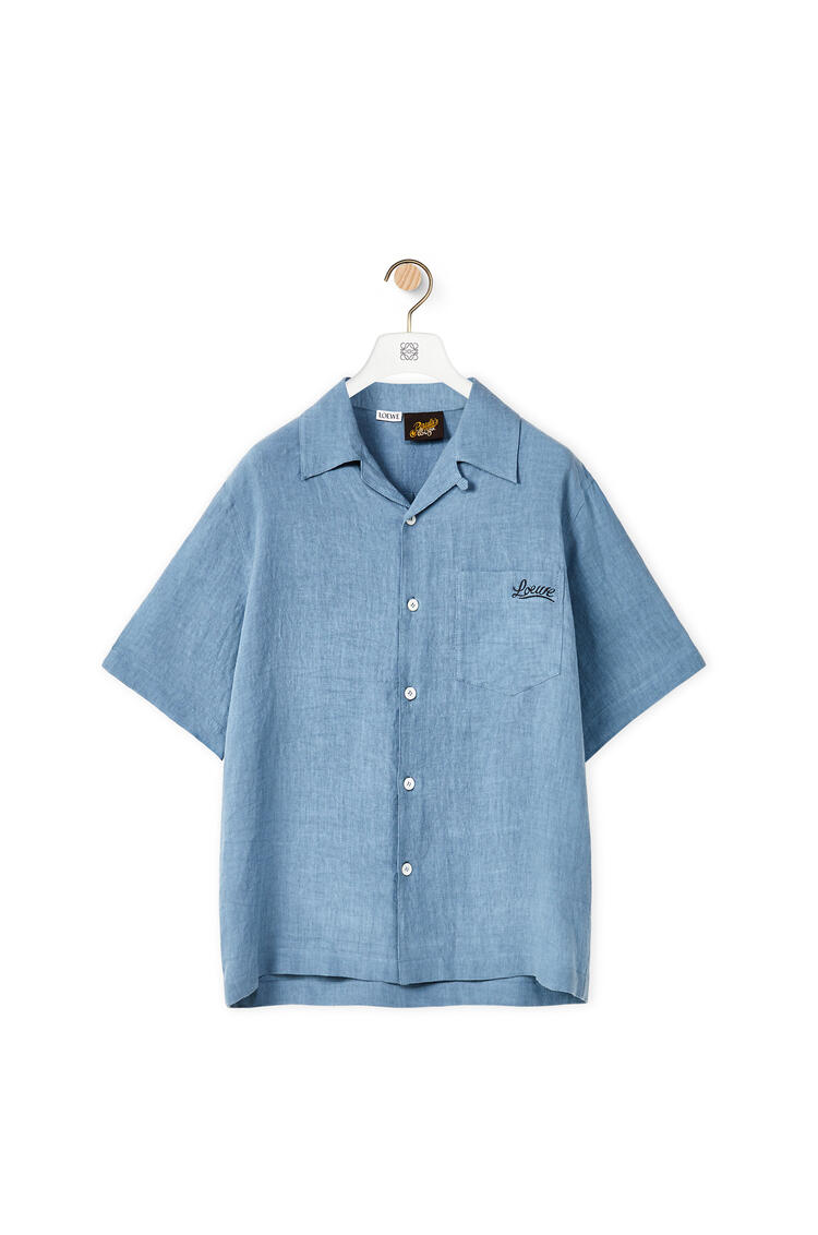 LOEWE Bowling shirt in linen Jeans Blue pdp_rd
