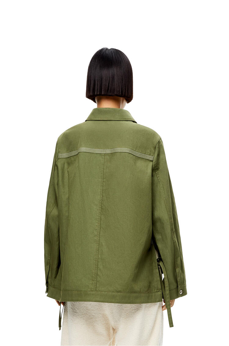 LOEWE Workwear jacket in cotton and linen Salamander Green pdp_rd
