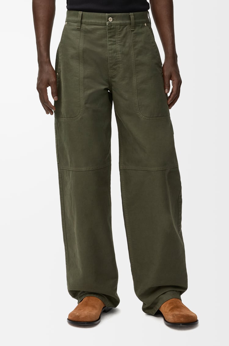 LOEWE Cargo trousers in cotton Khaki Green