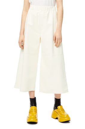 LOEWE Cropped elasticated trousers in nappa White plp_rd