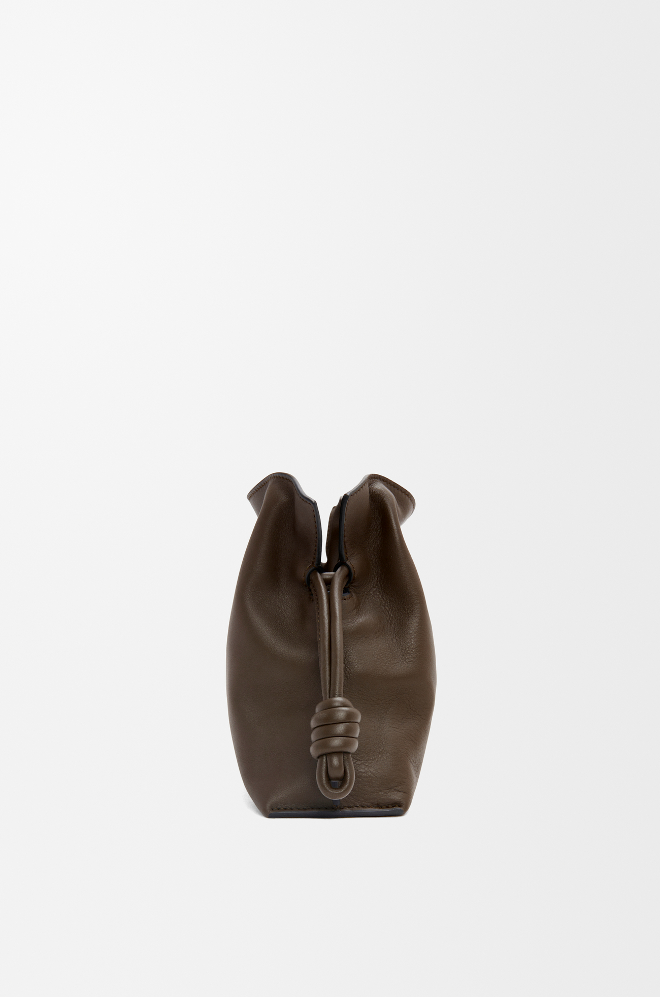 LOEWE 迷你纳帕牛皮革 Flamenco 手拿包 巧克力色