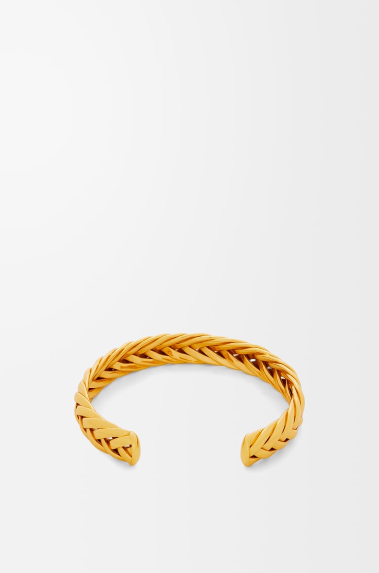 LOEWE Brazalete trenzado fino en plata de ley Dorado