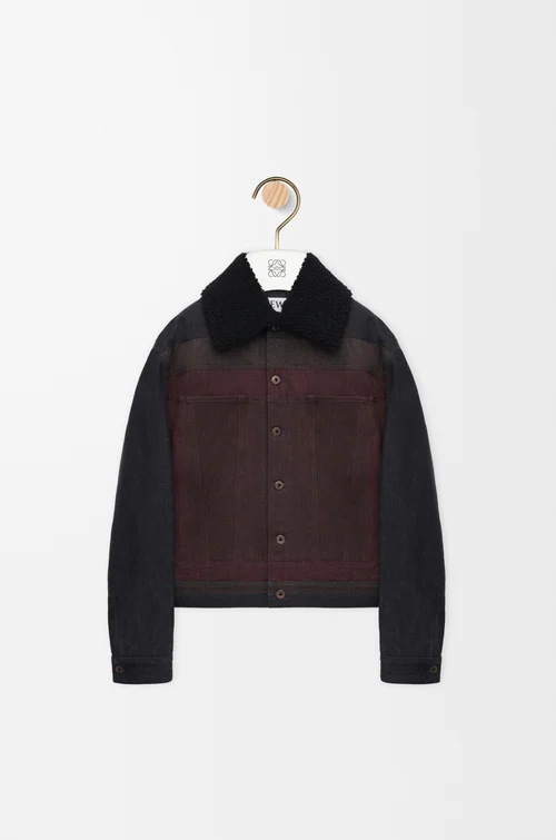 LOEWE Chaqueta en denim Negro/Burdeos