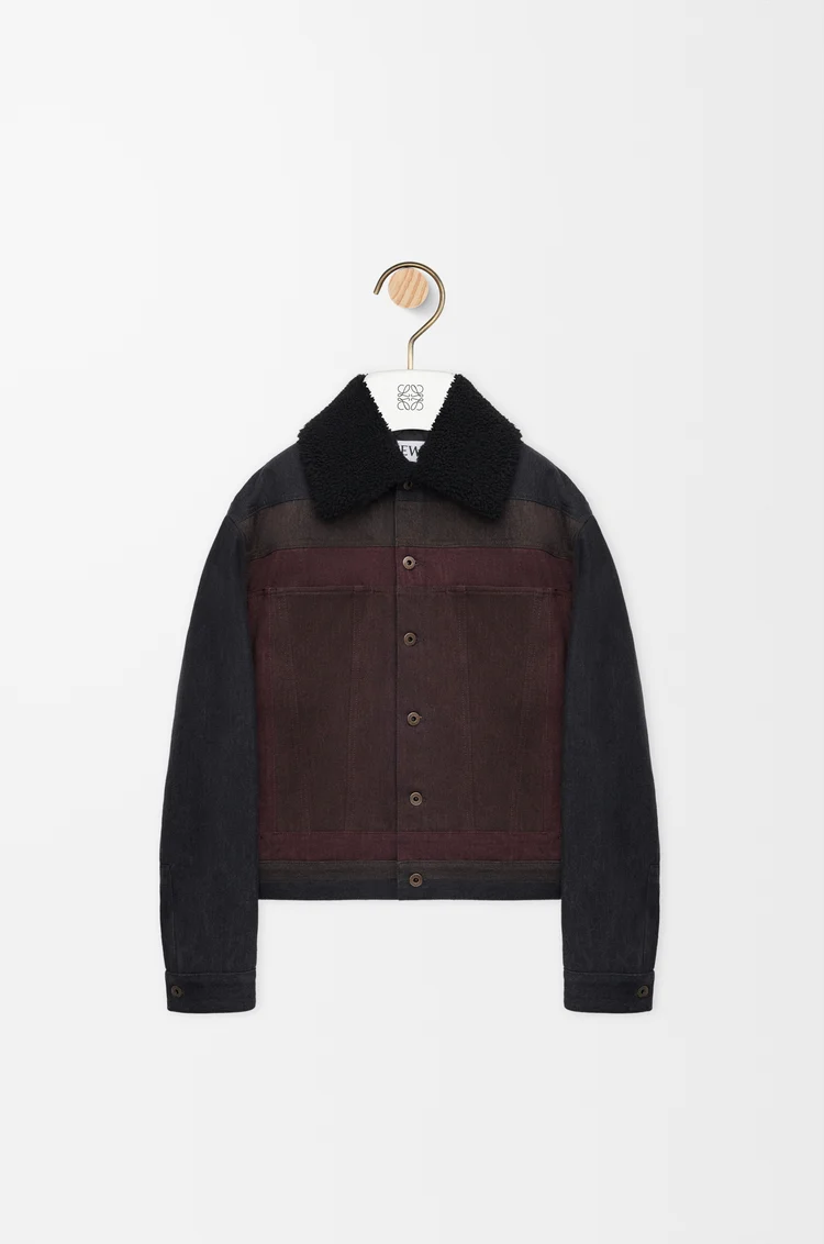 LOEWE Chaqueta en denim Negro/Burdeos