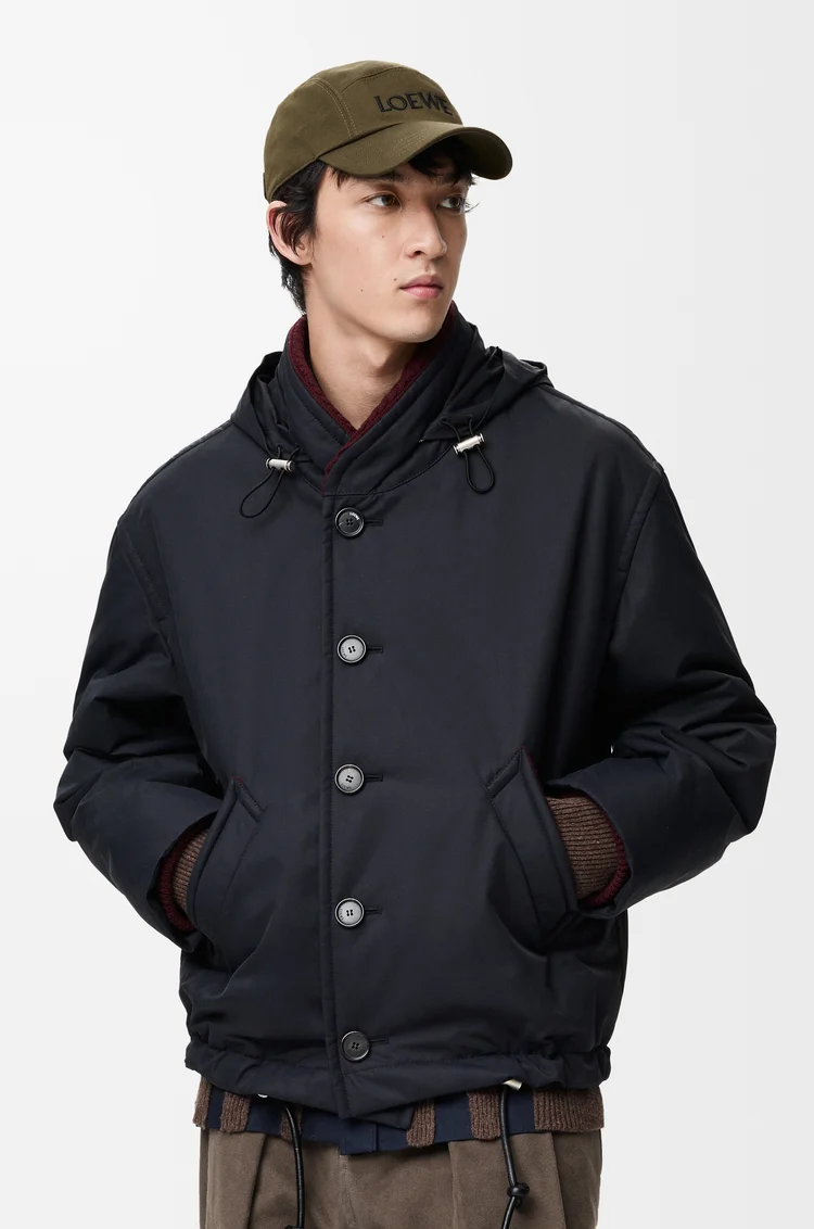 LOEWE Padded jacket in technical cotton Navy Blue