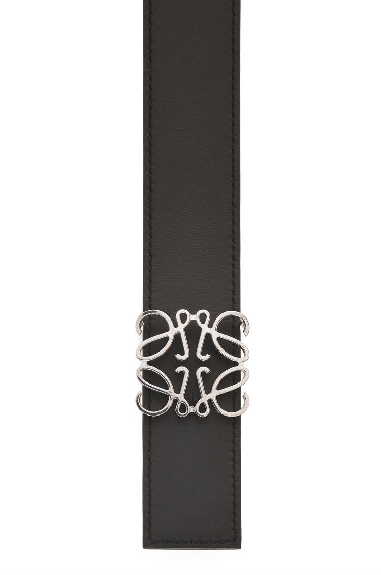 LOEWE Cinturón Anagram reversible en piel de ternera lisa Asphalt Grey/Black/Palladium