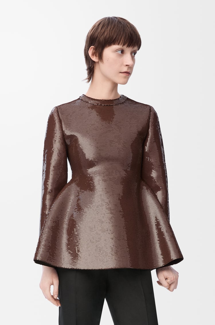 LOEWE Top in viscose blend Brown