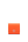 LOEWE Anagram compact flap wallet in pebble grain calfskin Orange