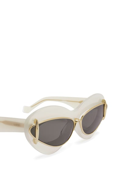 LOEWE Cateye double frame sunglasses in acetate and metal Ivory/Brown plp_rd