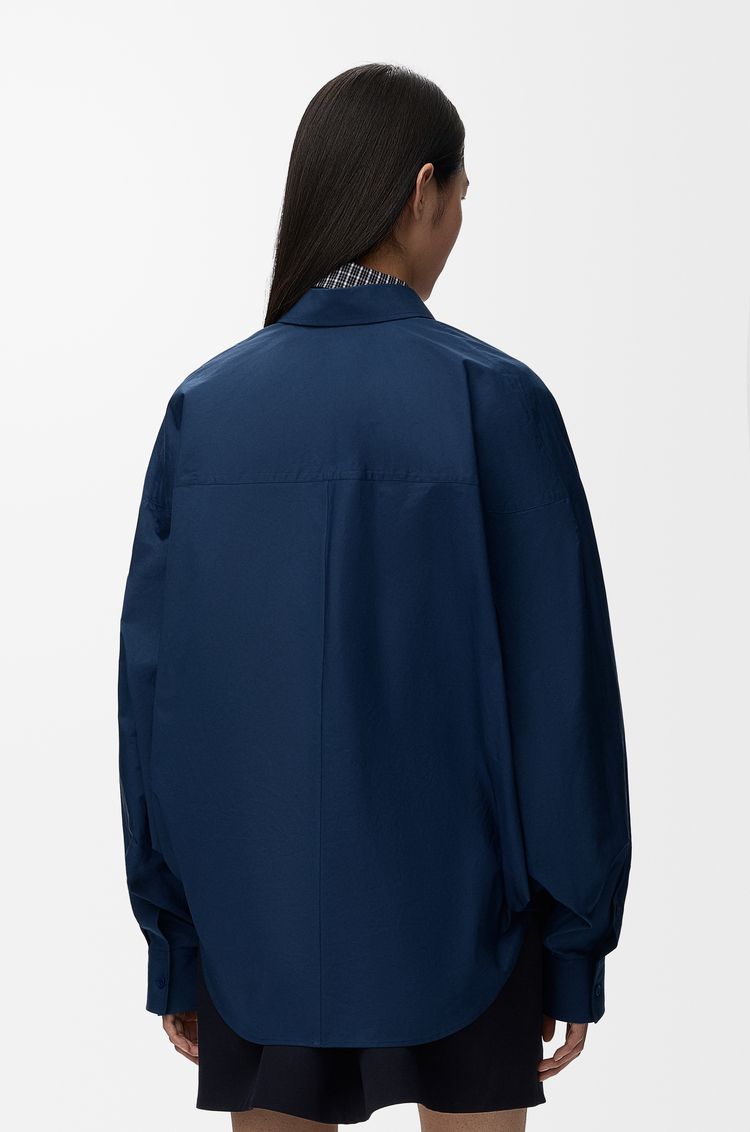 LOEWE Camisa en algodón Azul Marino