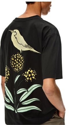 LOEWE Herbarium embroidered T-shirt in cotton Black/Multicolor plp_rd