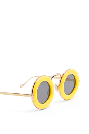 LOEWE Gafas de sol redondas en acetato y metal Amarillo plp_rd