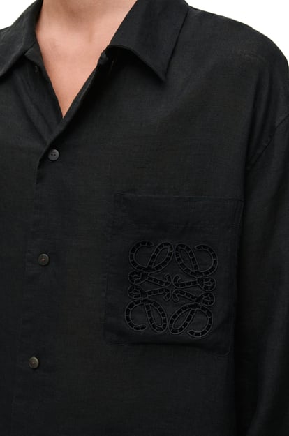 LOEWE Camisa en lino Negro plp_rd