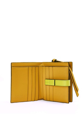 LOEWE Compact zip wallet in soft grained calfskin Crystal Blue/Lime Yellow plp_rd