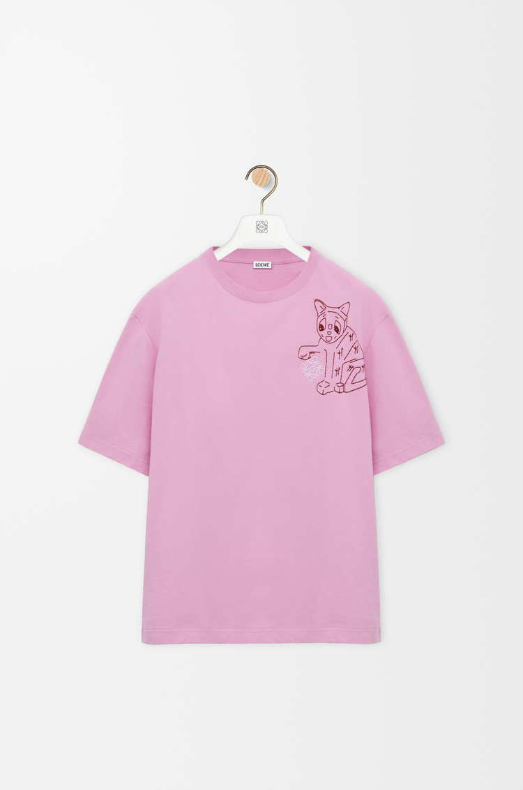 LOEWE Camiseta de corte holgado en algodón Rosa