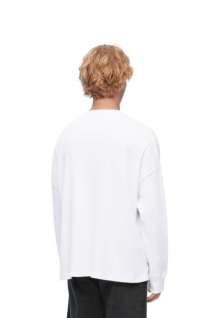 LOEWE T-shirt a maniche lunghe in cotone vestibilità oversize BIANCO plp_rd